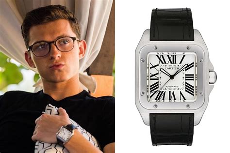 tom holland cartier santos|tom holland leather watch.